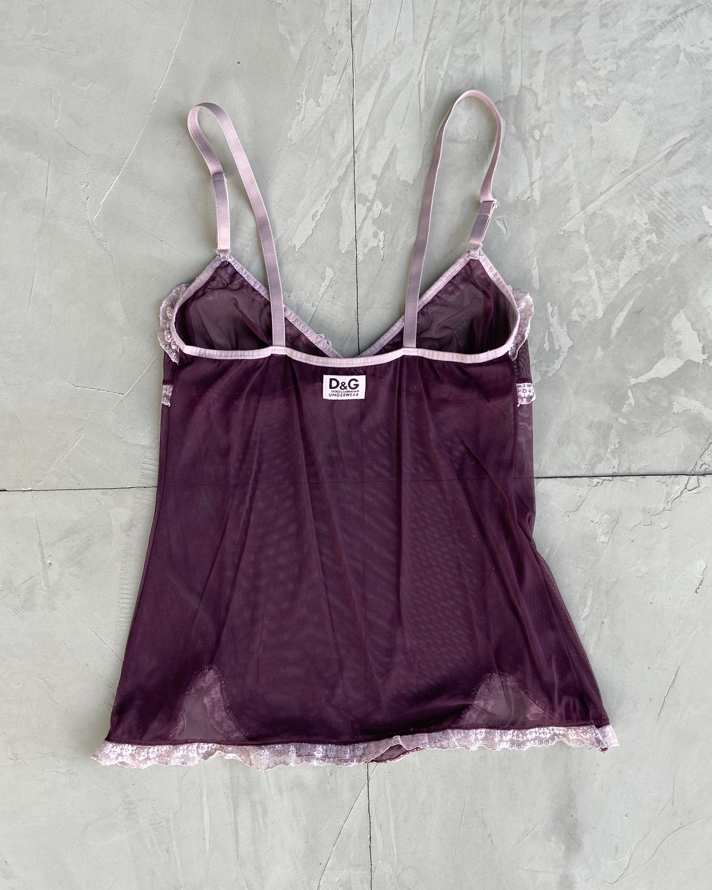 DOLCE & GABBANA D&G LINGERIE LACE VEST TOP - S/M