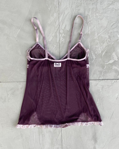 DOLCE & GABBANA D&G LINGERIE LACE VEST TOP - S/M
