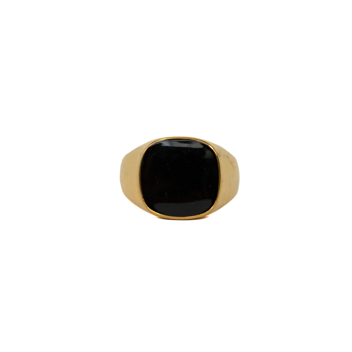 Gold Black Square Ring | O/S, Black