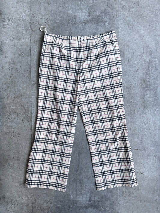 Burberry Nova Check Crinkle Side Zip Capris