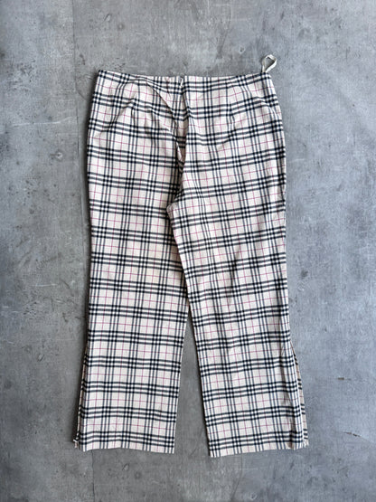 Burberry Nova Check Crinkle Side Zip Capris