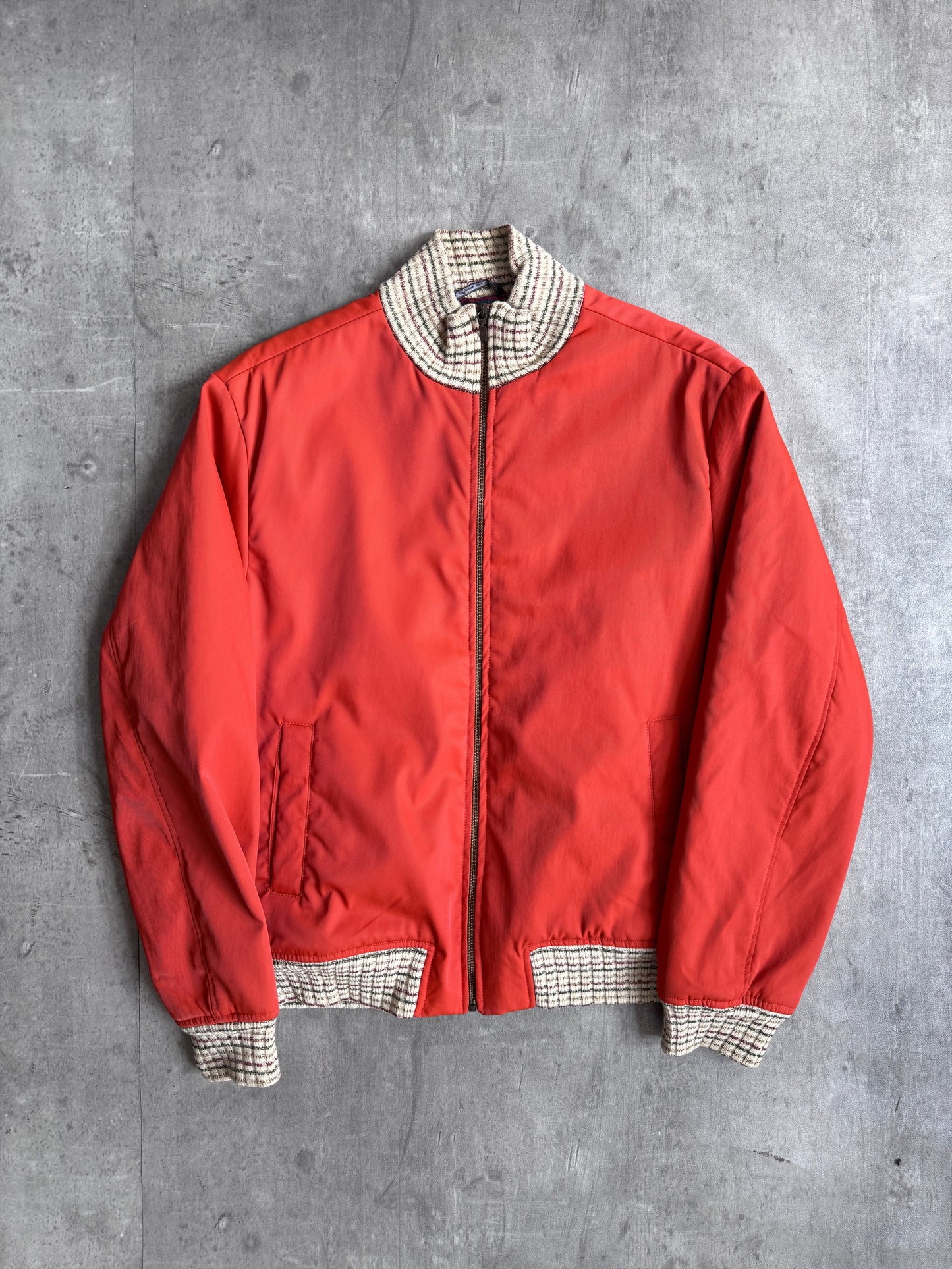 Missoni Sport Plaid Lined Orange Bomber Jacket