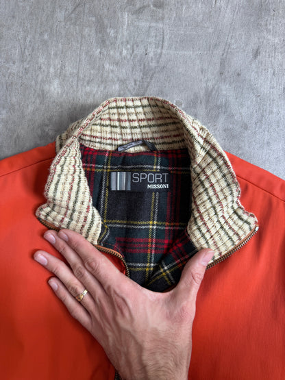 Missoni Sport Plaid Lined Orange Bomber Jacket