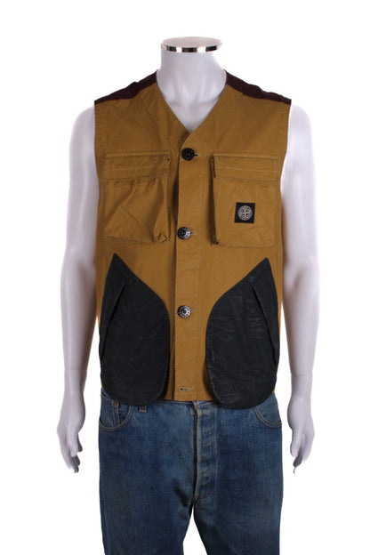 Stone Island Tela Placcata Bicolour Vest Mustard/ Orange M | Medium, Orange