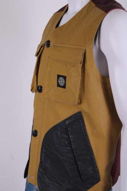 Stone Island Tela Placcata Bicolour Vest Mustard/ Orange M | Medium, Orange