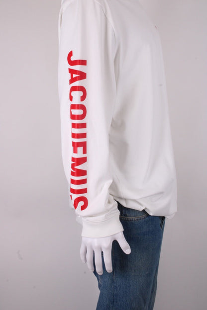 Jacquemus L/S Logo Sleeve Top White/ Red XL | XL, Red