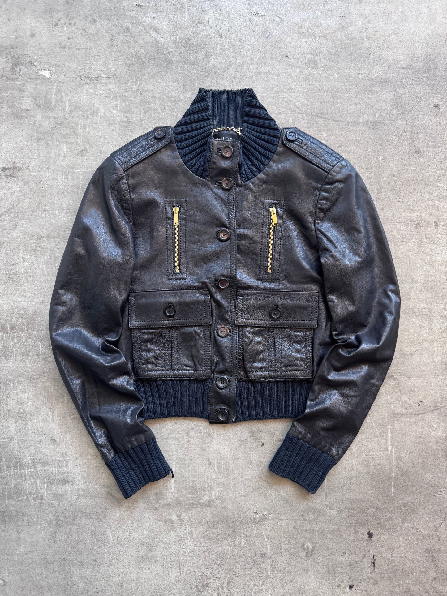 2006 Gucci Madonna Leather Bomber SC: 5782 | Small, Black