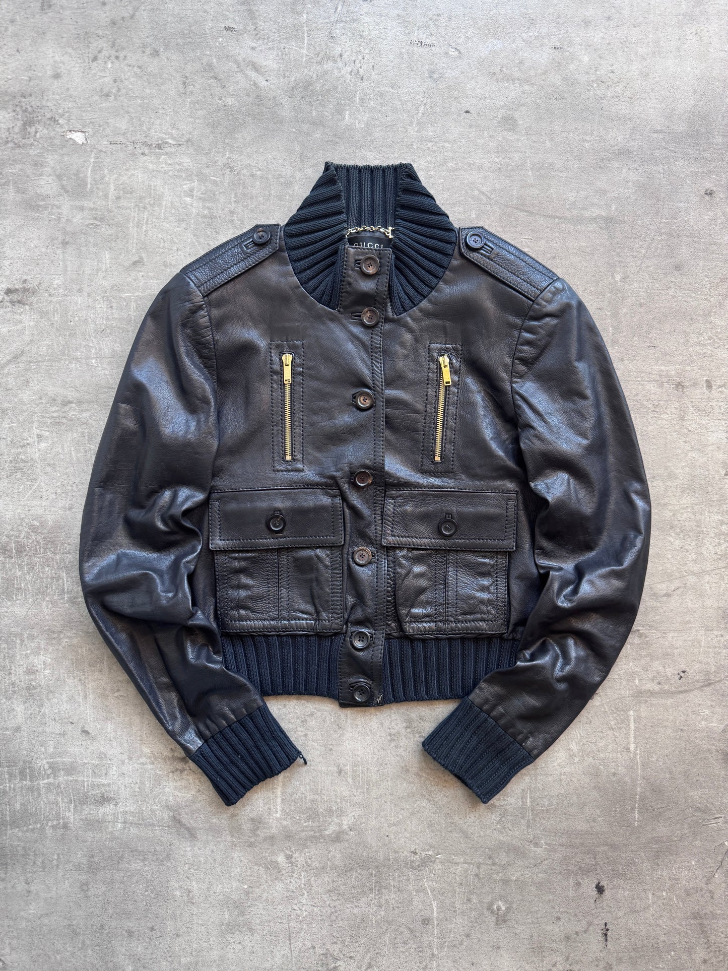 2006 Gucci Madonna Leather Bomber SC: 5782 | Small, Black