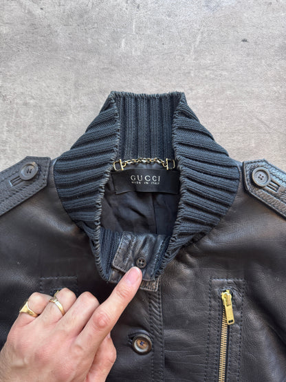 2006 Gucci Madonna Leather Bomber SC: 5782 | Small, Black