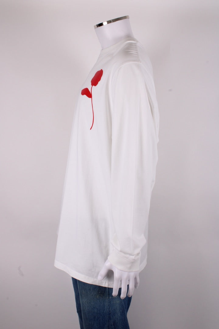 Jacquemus L/S Logo Sleeve Top White/ Red XL | XL, Red