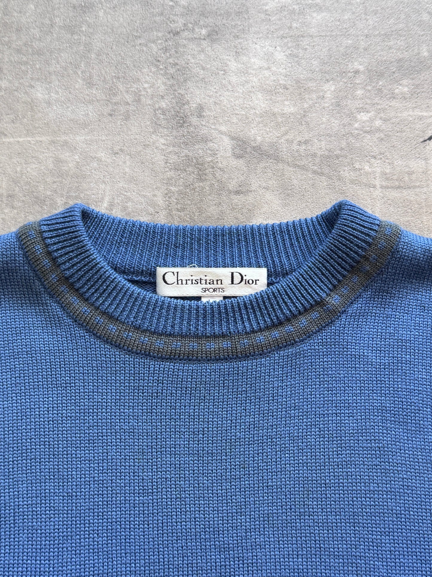 Christian Dior Sports Navy Embroidered Knit | Medium, Multicoloured