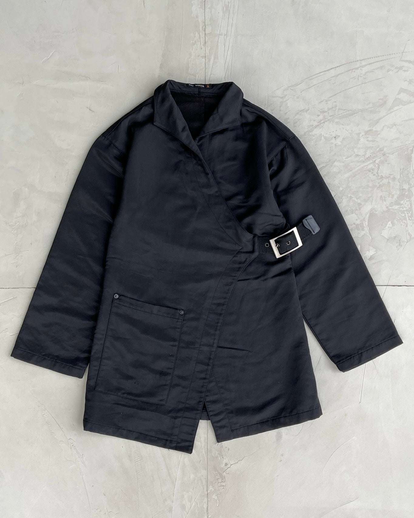 COP COPINE ASYMMETRIC WRAP BUCKLE JACKET - M | Medium, Grey