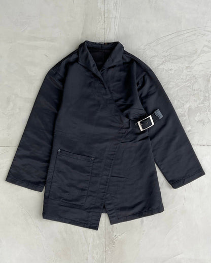COP COPINE ASYMMETRIC WRAP BUCKLE JACKET - M | Medium, Grey