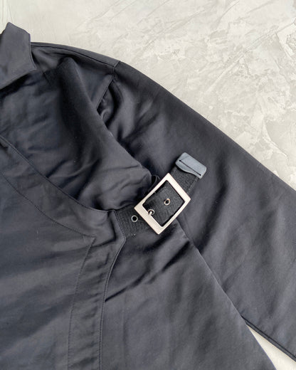 COP COPINE ASYMMETRIC WRAP BUCKLE JACKET - M | Medium, Grey