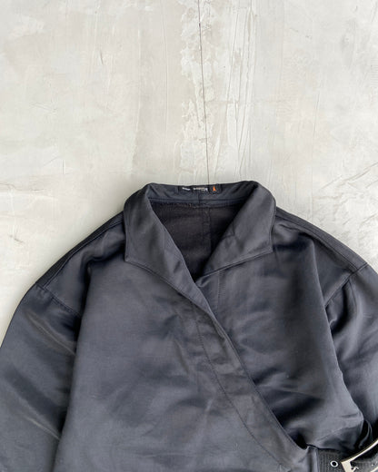 COP COPINE ASYMMETRIC WRAP BUCKLE JACKET - M | Medium, Grey