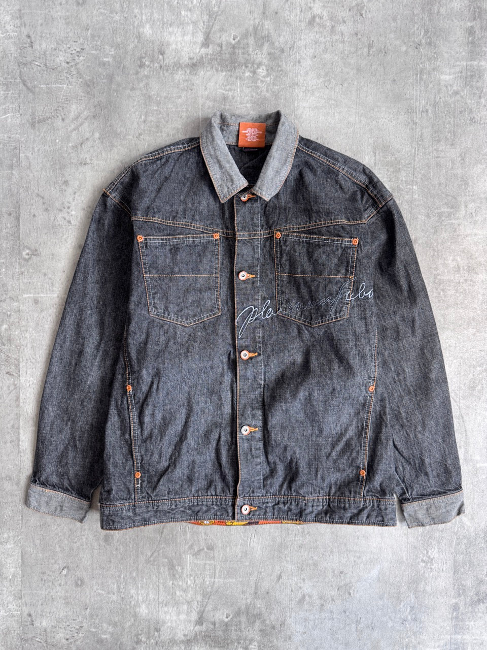Fubu Embroidered Distressed Grey Jacket