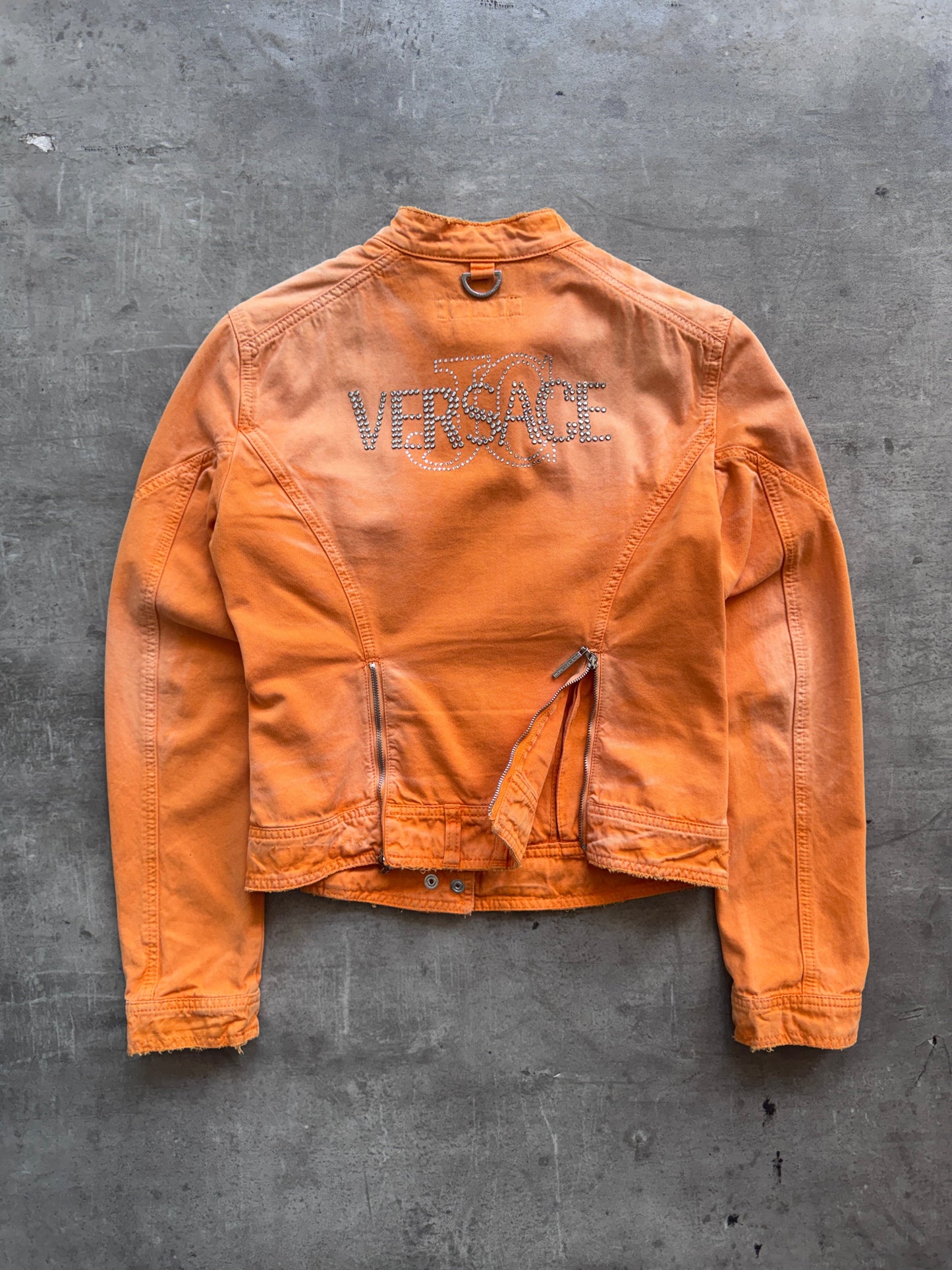 Versace Jeans Couture Distressed Moto Jacket | Small, Multicoloured