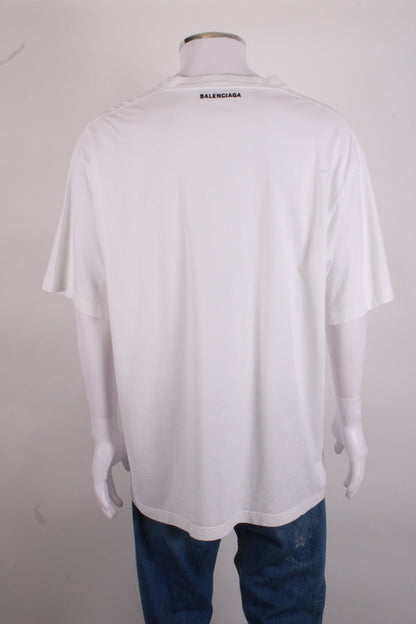 Balenciaga Unifit Embroidered Logo T-shirt White S | Small, Red