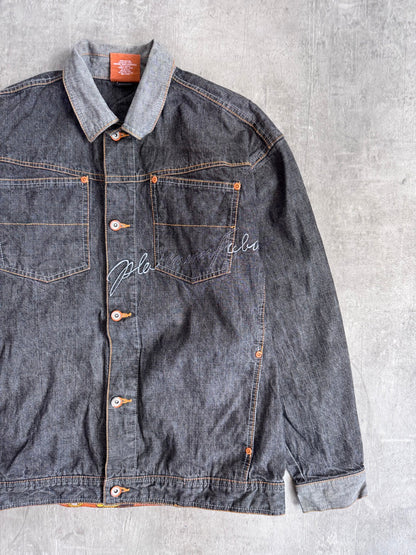 Fubu Embroidered Distressed Grey Jacket