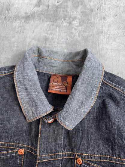 Fubu Embroidered Distressed Grey Jacket