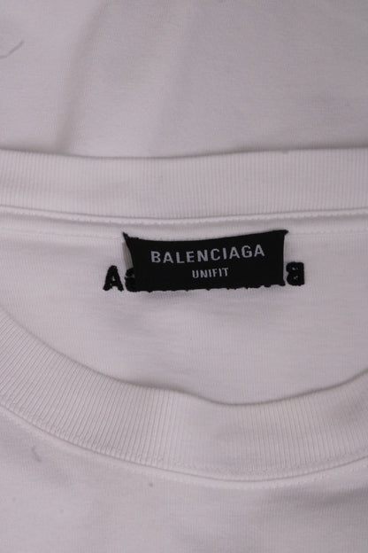 Balenciaga Unifit Embroidered Logo T-shirt White S | Small, Red