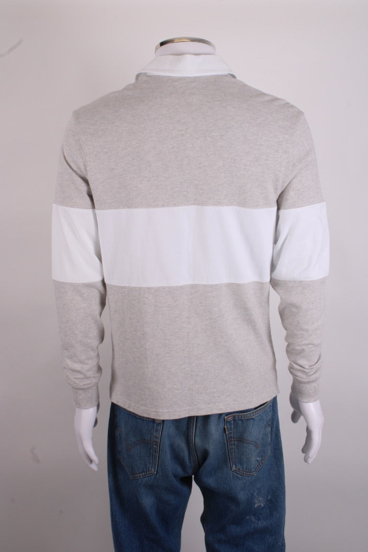 Aime Leon Dore L/S Logo Paneled Rugby Top Grey/ White S | Small, Grey