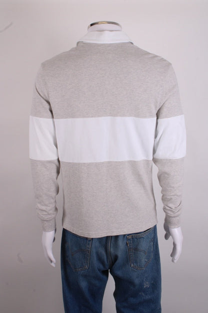 Aime Leon Dore L/S Logo Paneled Rugby Top Grey/ White S | Small, Grey