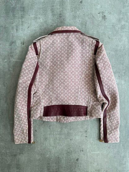 Louis Vuitton Lambskin Trim Dust Pink Monogram Biker Jacket | Extra Small, Pink