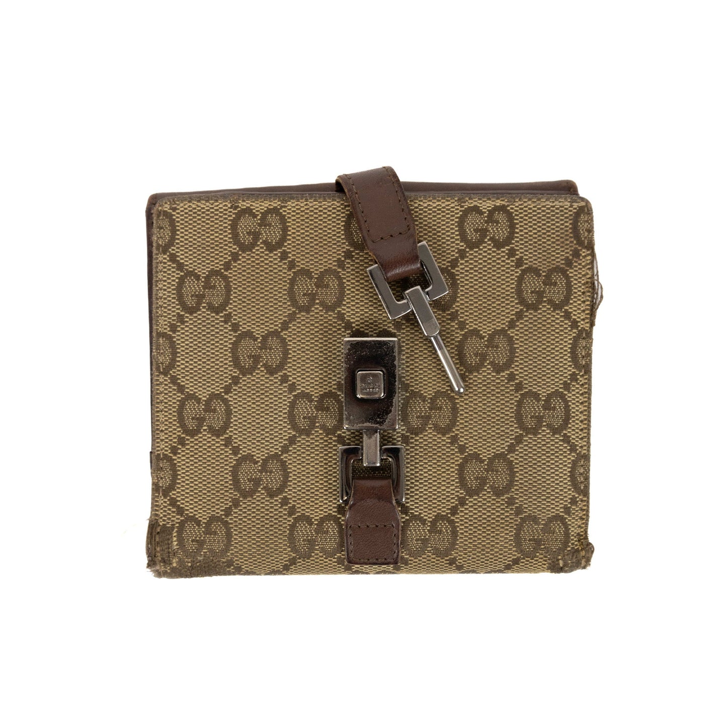 Gucci Release Clasp Monogram Wallet