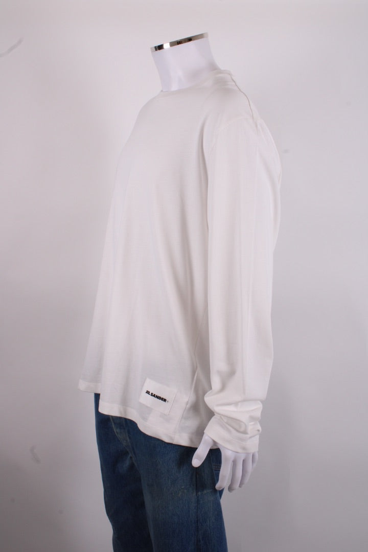 Jil Sander+ L/S Logo Patch Top White XXL | XXL, White