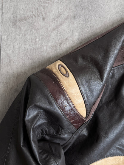 VT Rework: Oakley Brown Leather Zip Up Jacket