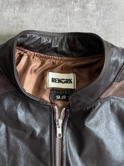 VT Rework: Oakley Brown Leather Zip Up Jacket