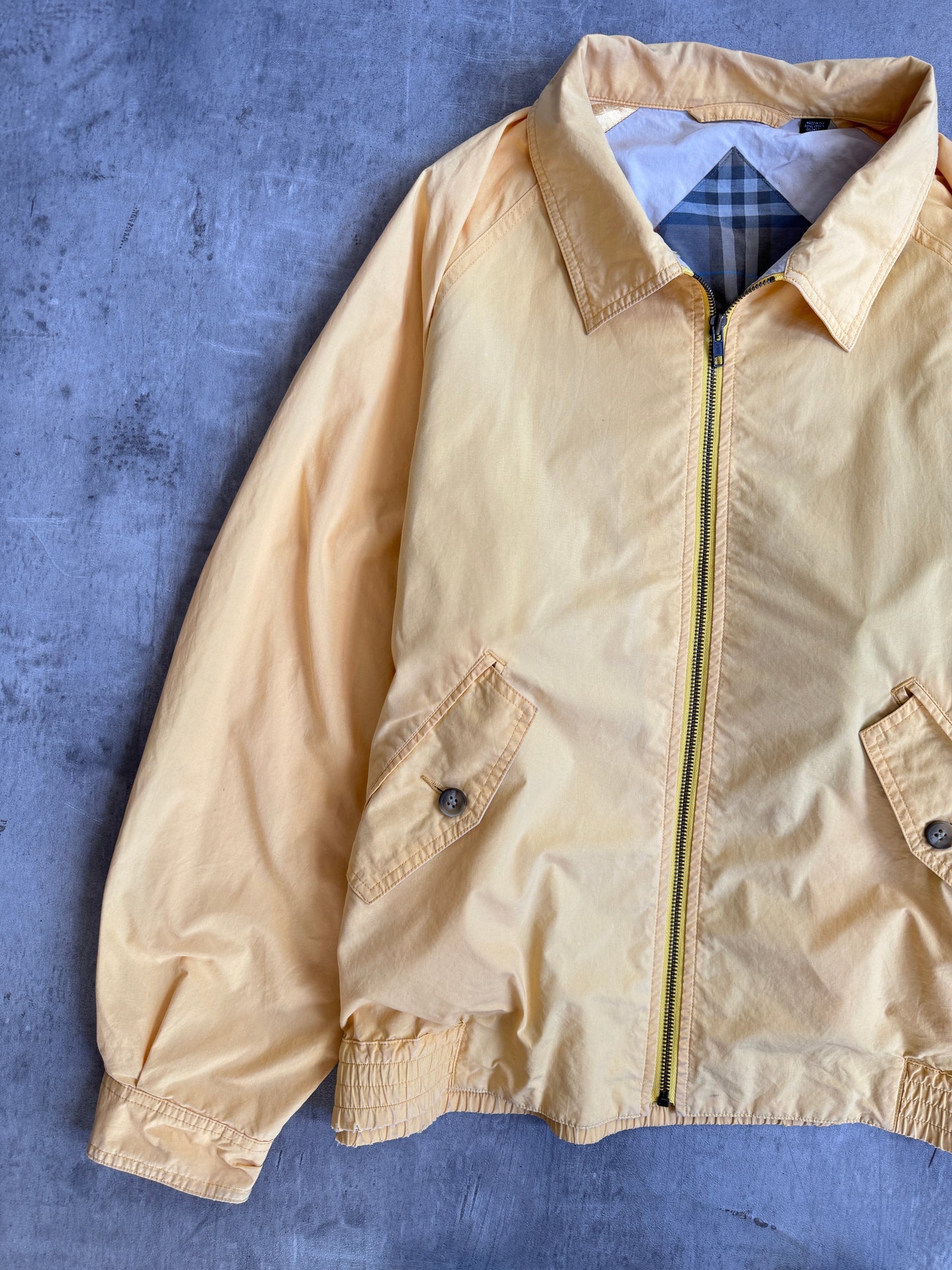 Burberry Mustard Zip Up Harrington Jacket