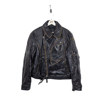 Armani Jeans Contrast Hem Leather Jacket