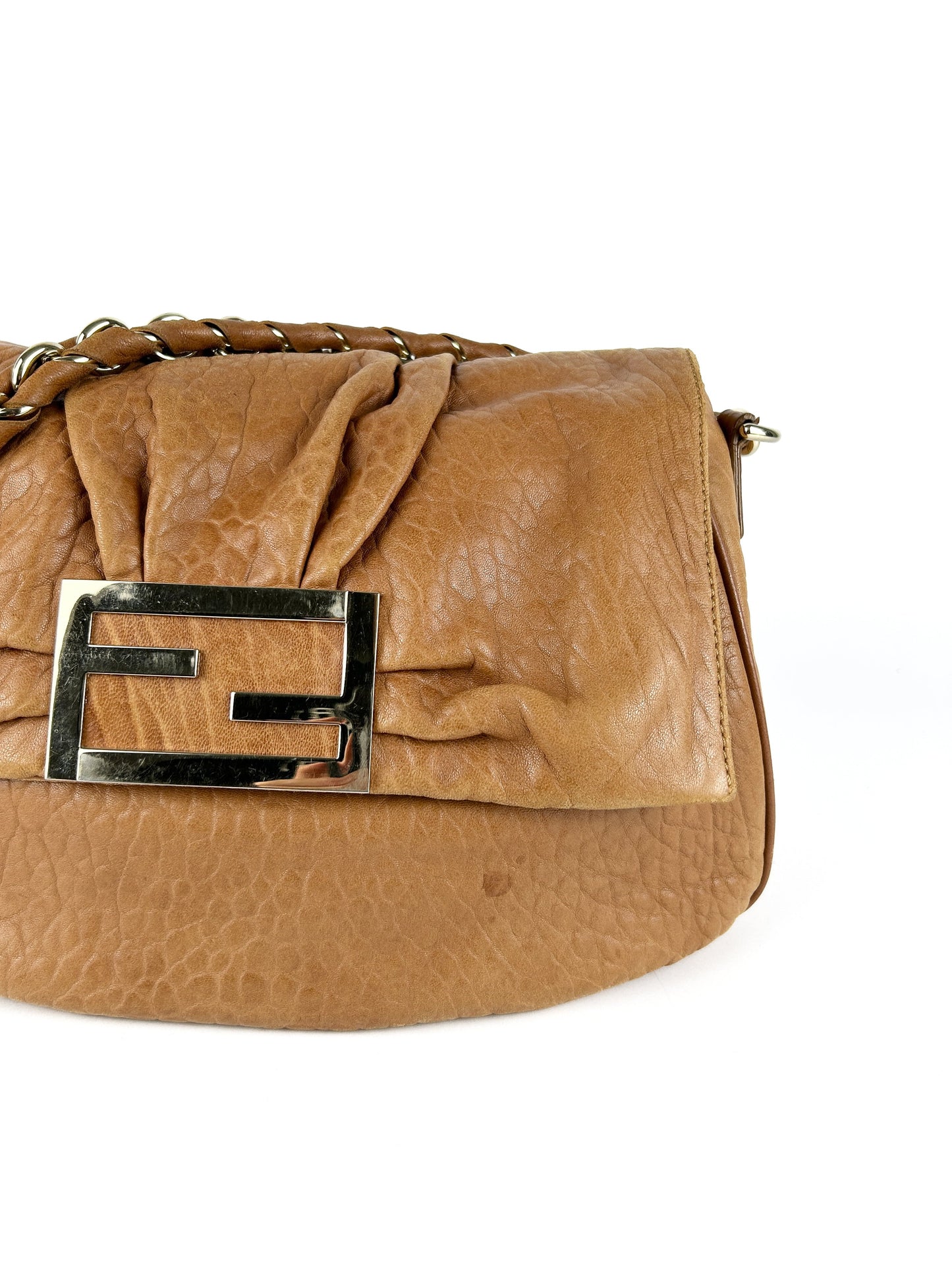 Vintage Fendi Burnt Brown Mia Chain Shoulder Bag 2000s | O/S, Brown