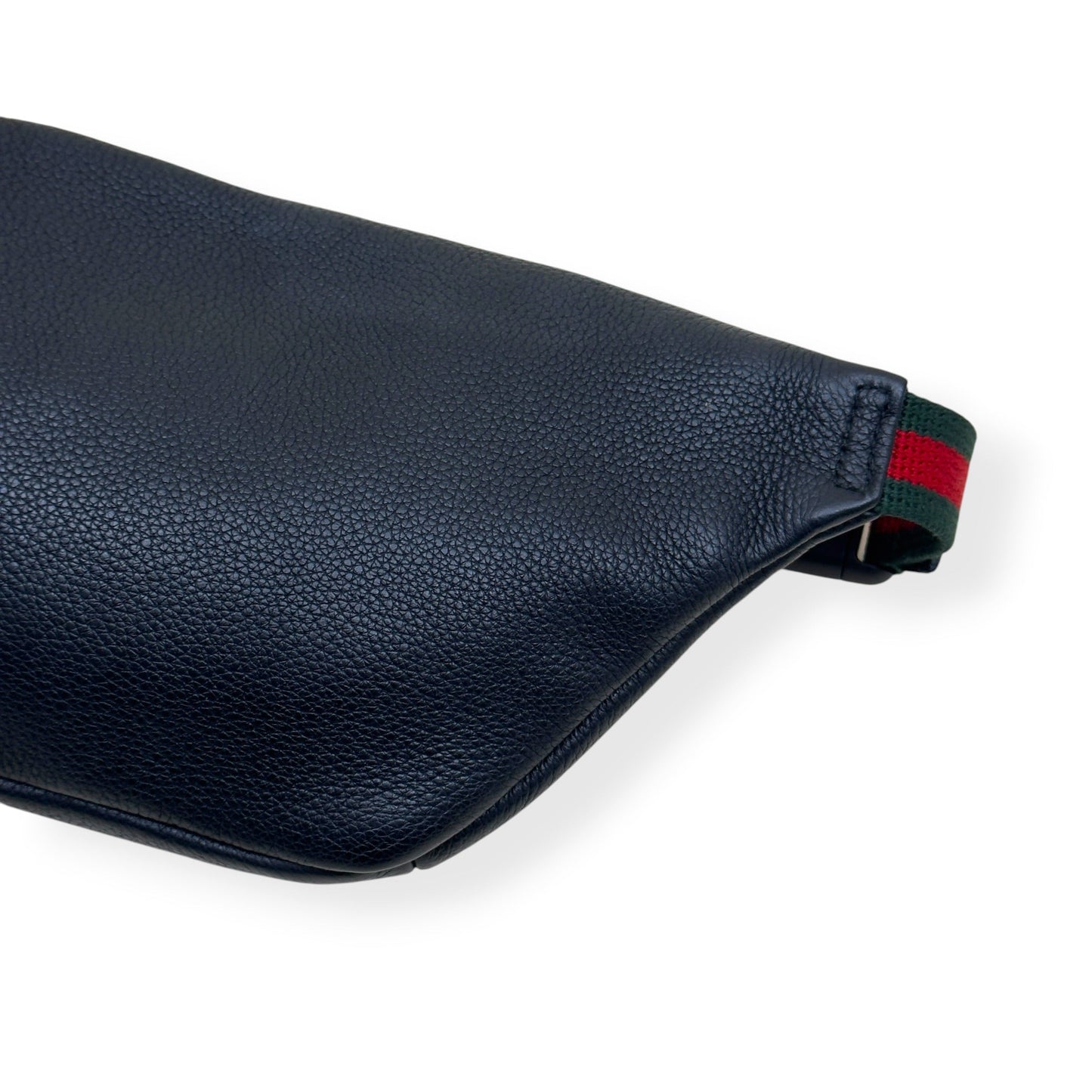 GUCCI LEATHER LOGO PRINT BELT BAG BLACK O/S | O/S, Black