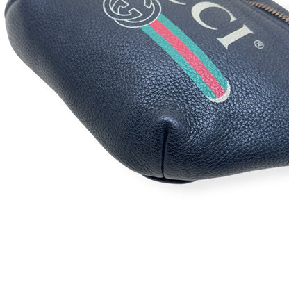 GUCCI LEATHER LOGO PRINT BELT BAG BLACK O/S | O/S, Black