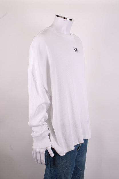 Loewe L/S Embroidered Logo Rib Top White XL | XL, Red