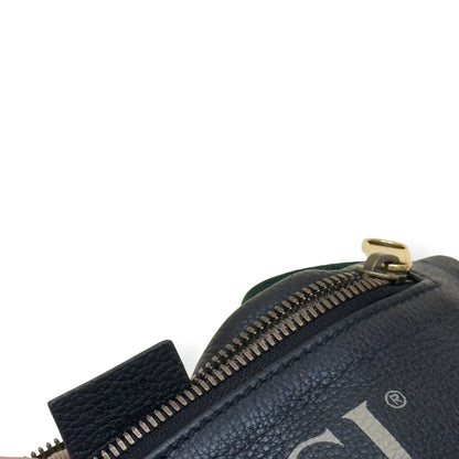 GUCCI LEATHER LOGO PRINT BELT BAG BLACK O/S | O/S, Black