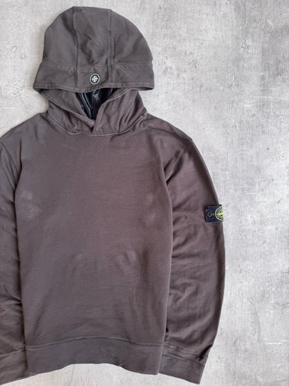 AW2006 Stone Island Mesh Beekeeper Mask Brown Hoodie