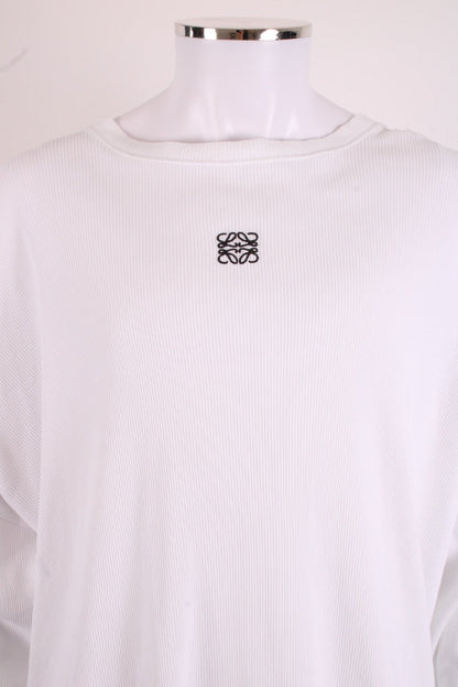 Loewe L/S Embroidered Logo Rib Top White XL | XL, Red