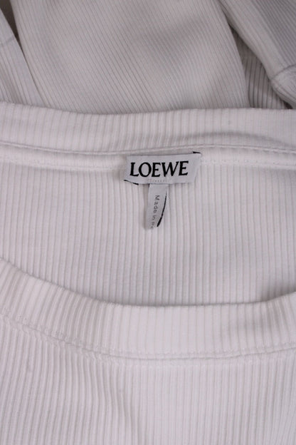 Loewe L/S Embroidered Logo Rib Top White XL | XL, Red