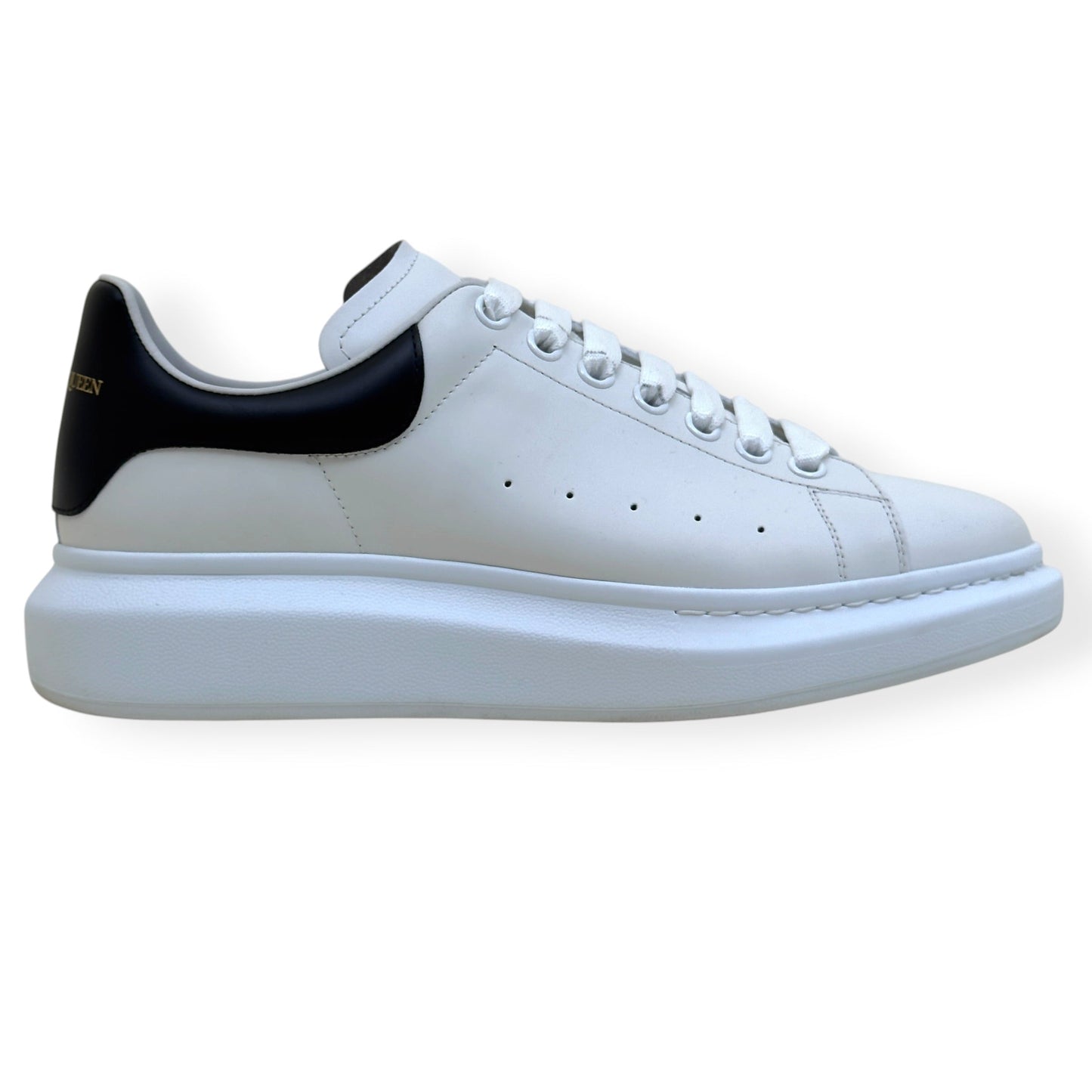 ALEXANDER MCQUEEN OVERSIZED LEATHER SNEAKER WHITE / BLACK 43.5 / UK9.5 | UK 9.5, Black
