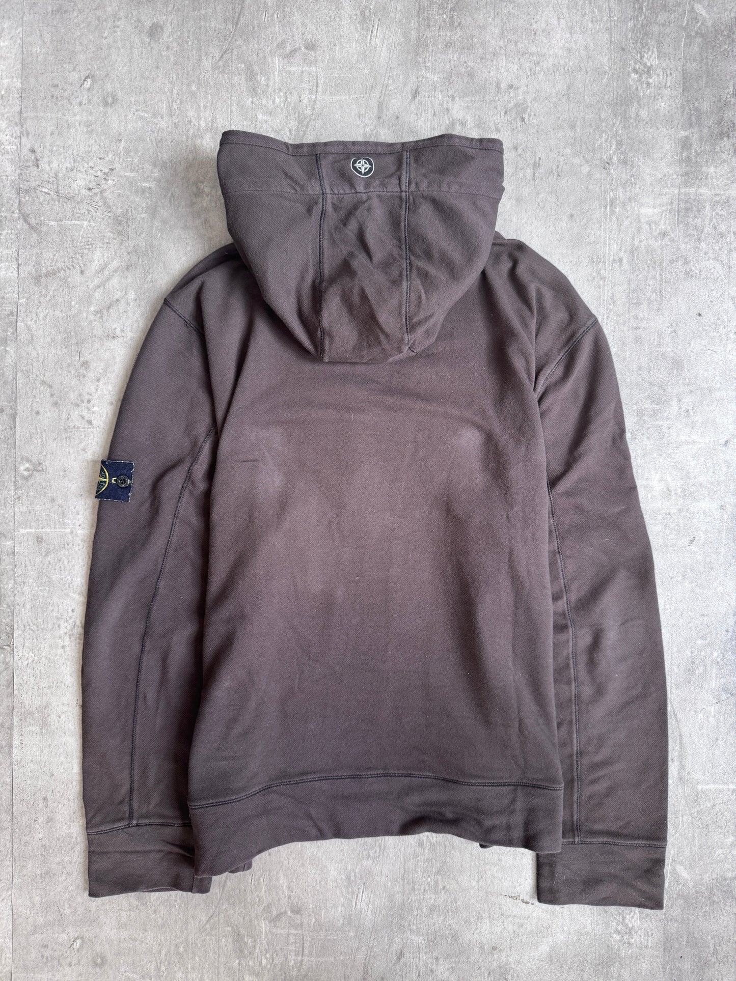 AW2006 Stone Island Mesh Beekeeper Mask Brown Hoodie