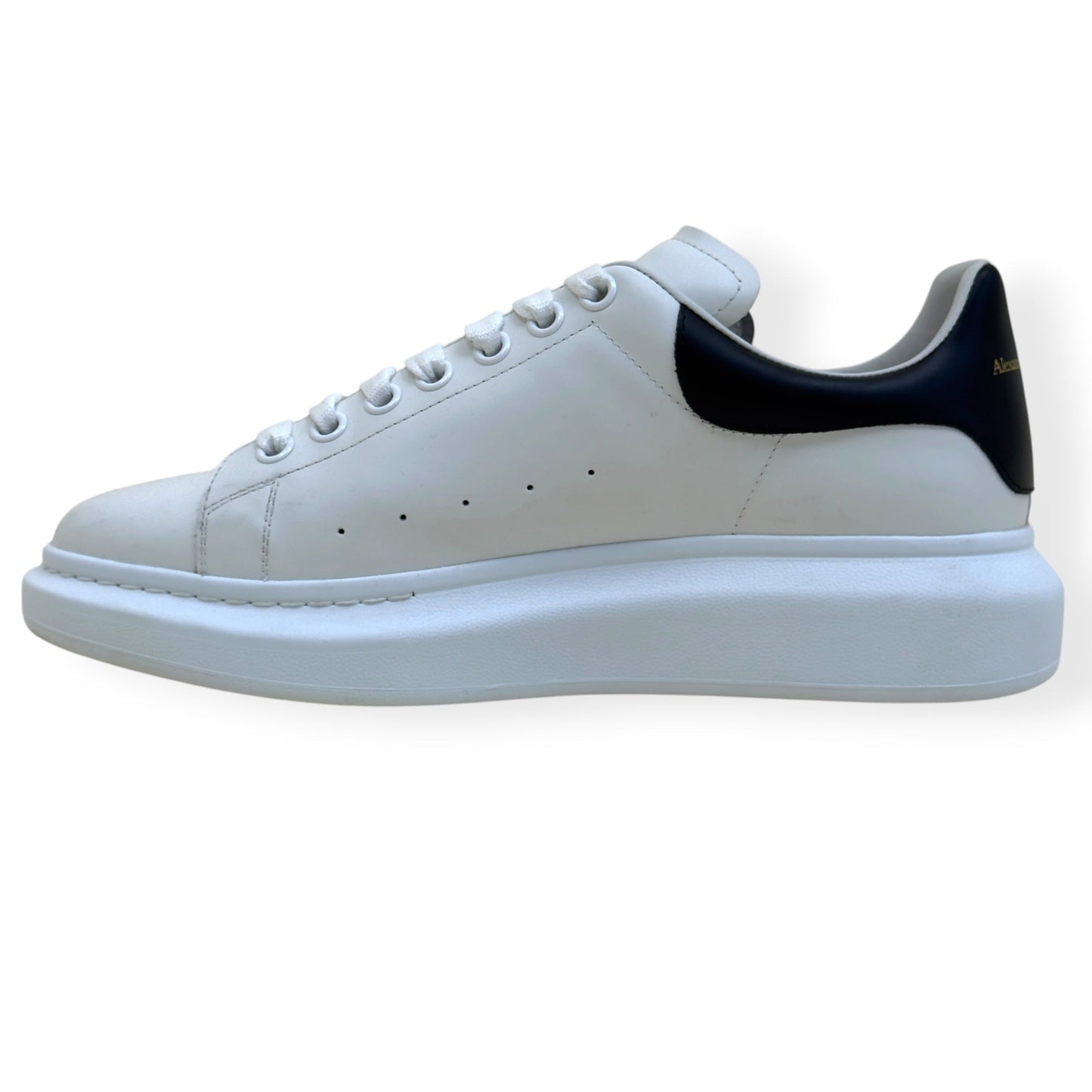 ALEXANDER MCQUEEN OVERSIZED LEATHER SNEAKER WHITE / BLACK 43.5 / UK9.5 | UK 9.5, Black