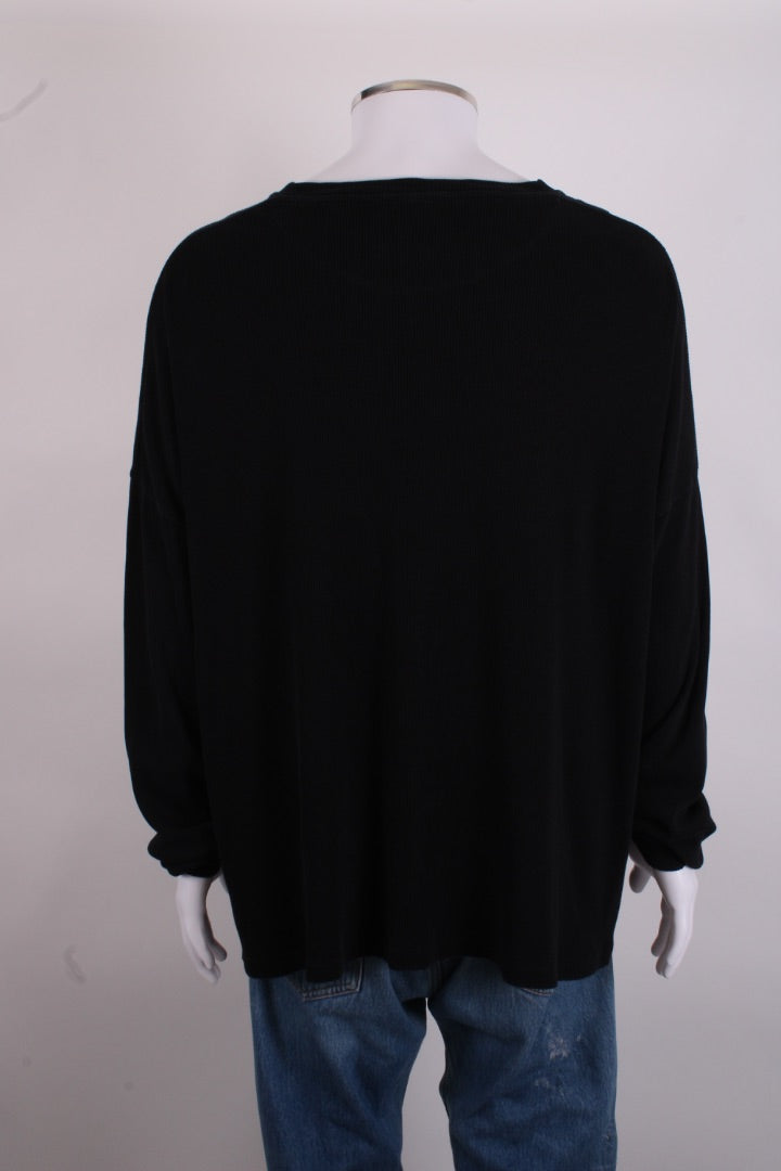 Loewe L/S Embroidered Logo Rib Top Black XL | XL, Black