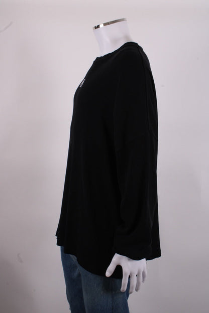 Loewe L/S Embroidered Logo Rib Top Black XL | XL, Black