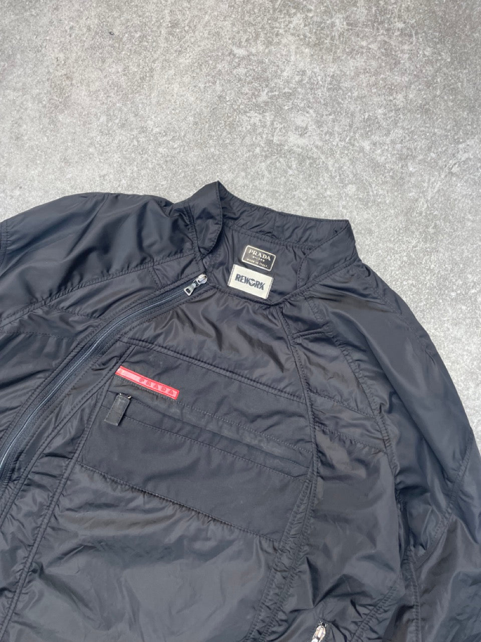 VT Rework : Prada Asymetric Zip Reworked Techincal Jacket SC: 5782
