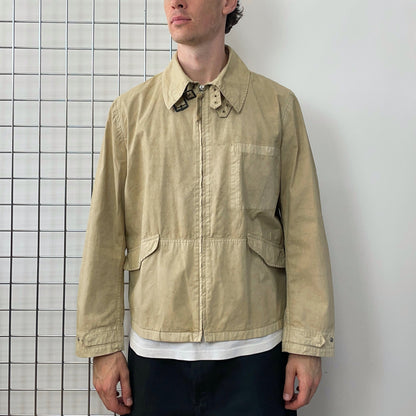 C.P. Company Beige SS03 Wax Harrington Jacket | X-Large, Beige