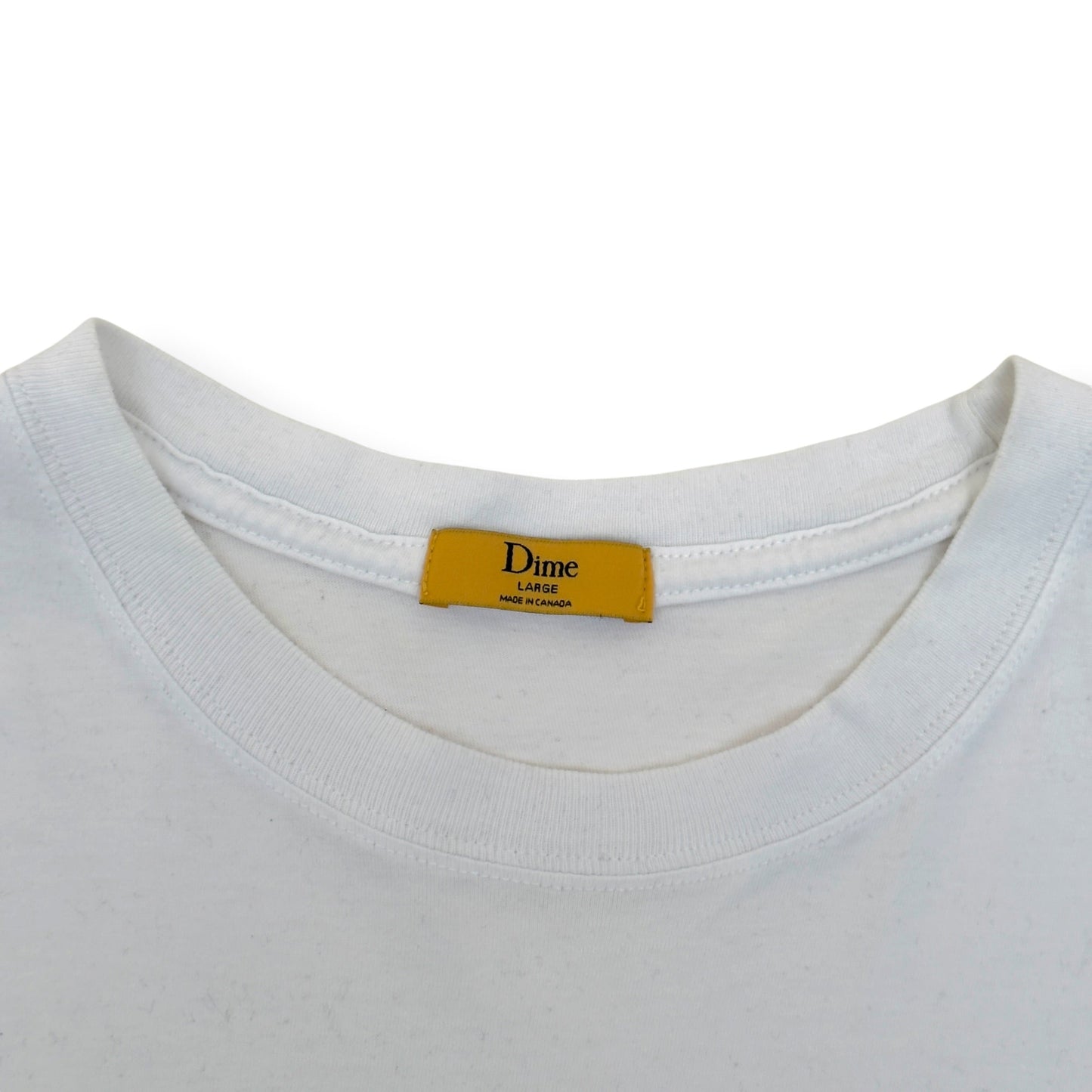 DIME BLOCK FONT T-SHIRT WHITE L | Large, White